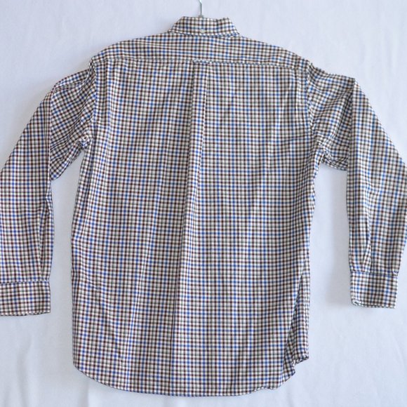 Faconnable Classique Men Blue & Burgundy Plaid Button Down Long-Sleeved Shirt M - Picture 5 of 7